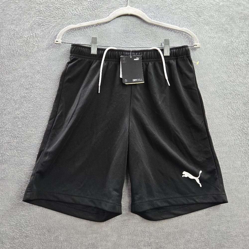 Puma Men Shorts S Black Solid Polyester Drycell Athletic Puma Logo 8" Inseam NWT